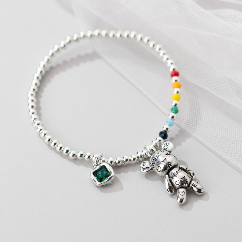 s925 sterling silver sweet charm bracelet