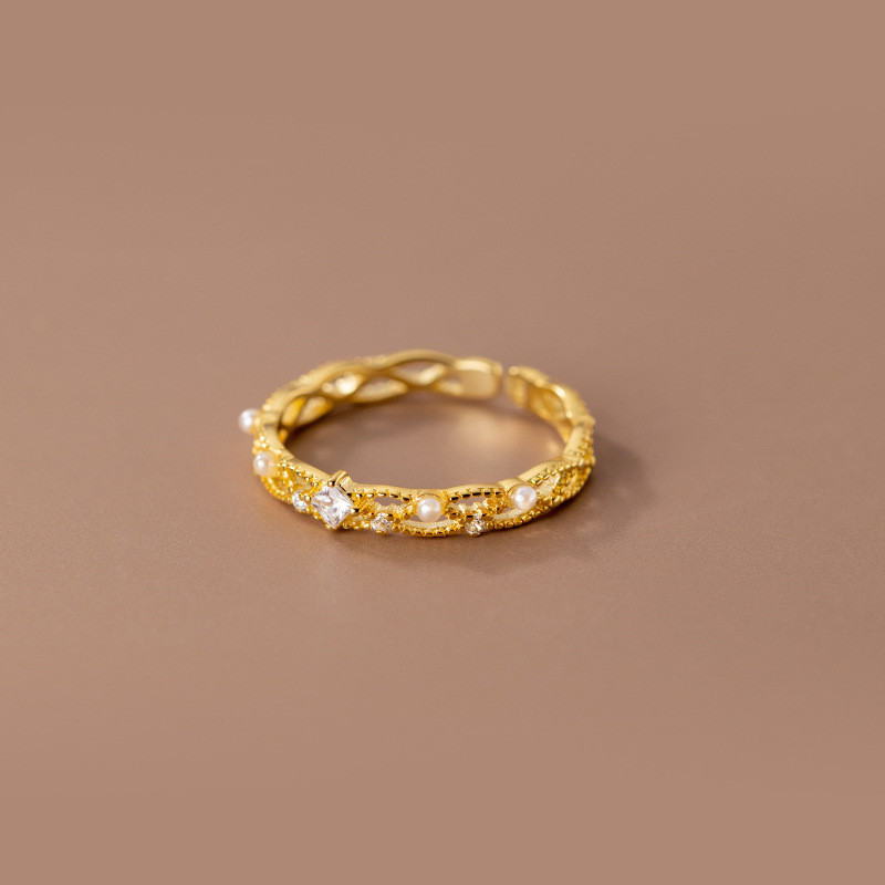 s925 sterling silver weave bar chic ring