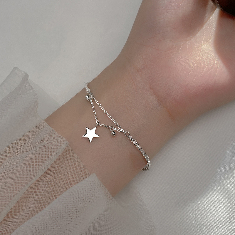 s925 sterling silver charm sweet moonstone charm bracelet