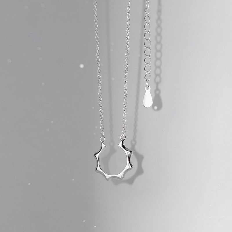 s925 sterling silver big star rhinestone necklace