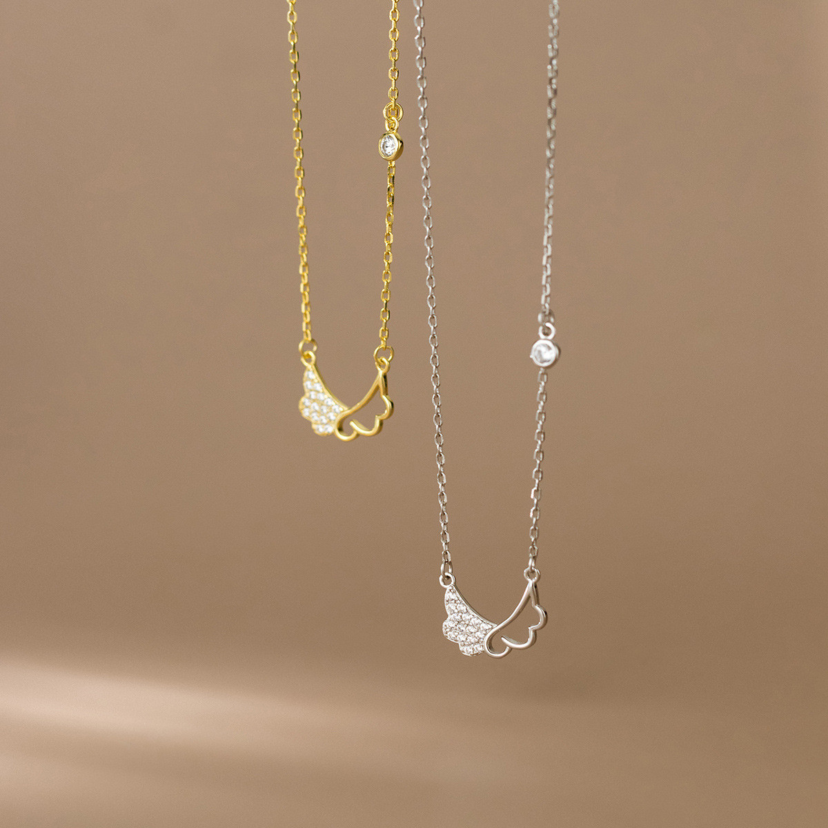 s925 sterling silver hollowed flower necklace