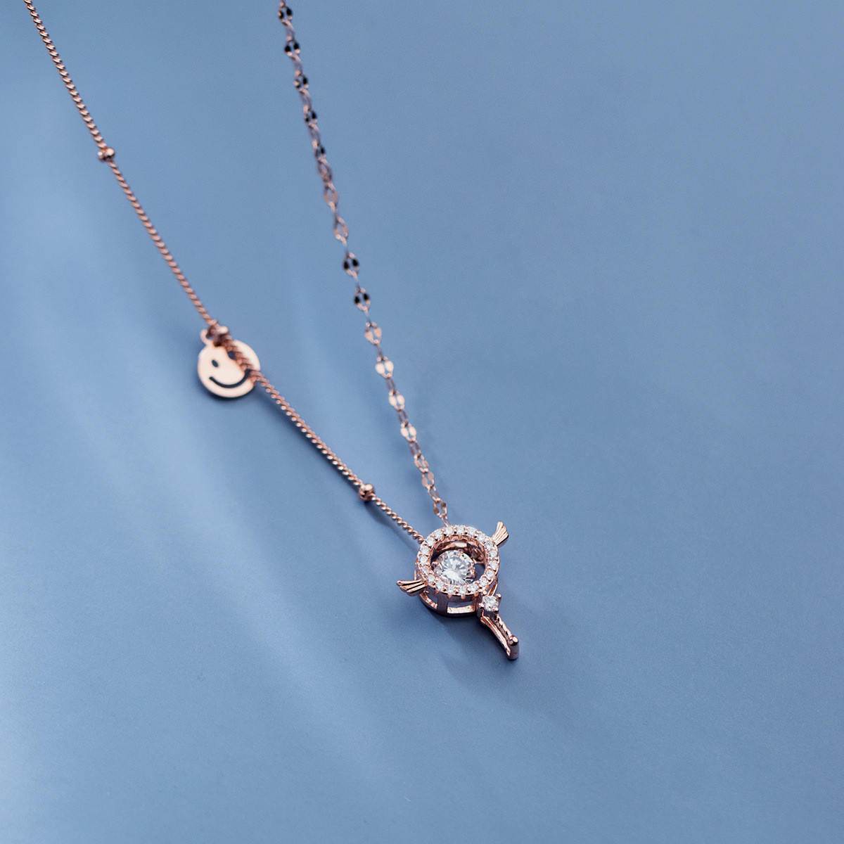 s925 sterling silver chic simple rhinestone circle hollowed stars sweet necklace