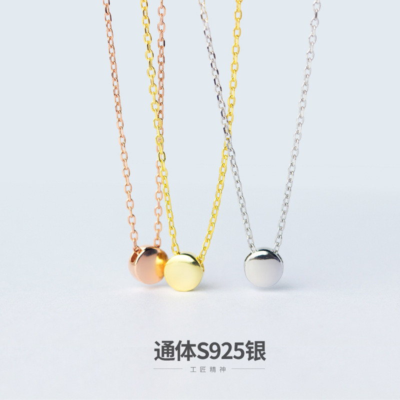 s925 sterling silver simple hollowed bar chic sweet necklace