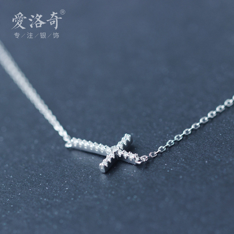 s925 sterling silver chic simple trendy bow sweet necklace