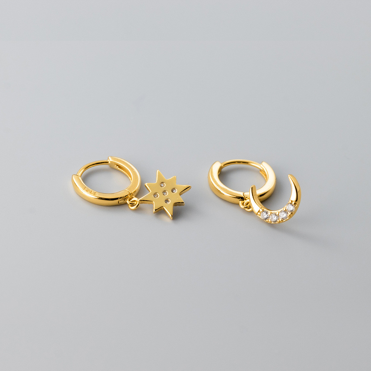 s925 sterling silver lady silver hollowed big small cute earrings