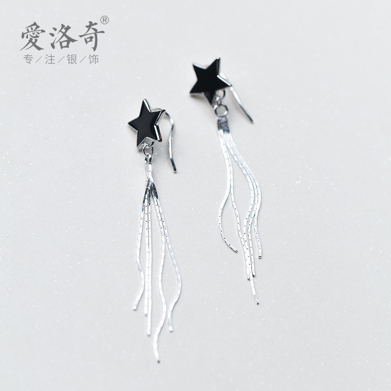 s925 sterling silver fashion unique circle pearl dangle earrings