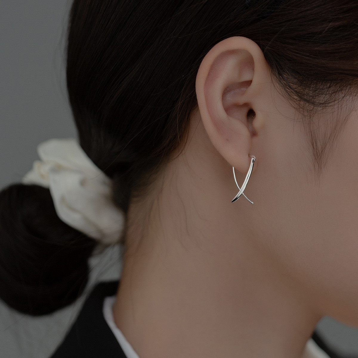 s925 sterling silver chic simple small trendy starlight chain sweet earrings