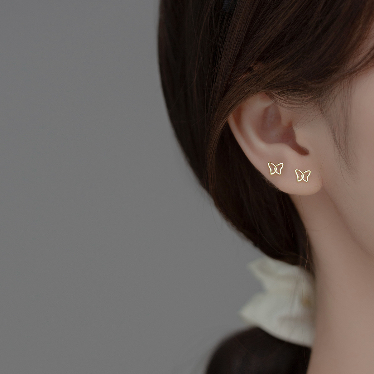s925 sterling silver rhinestone butterfly earrings