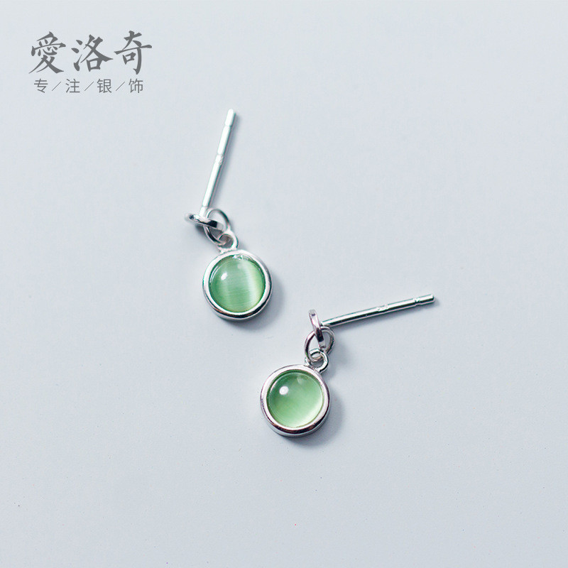 s925 sterling silver chic simple trendy flower rhinestone circle earrings