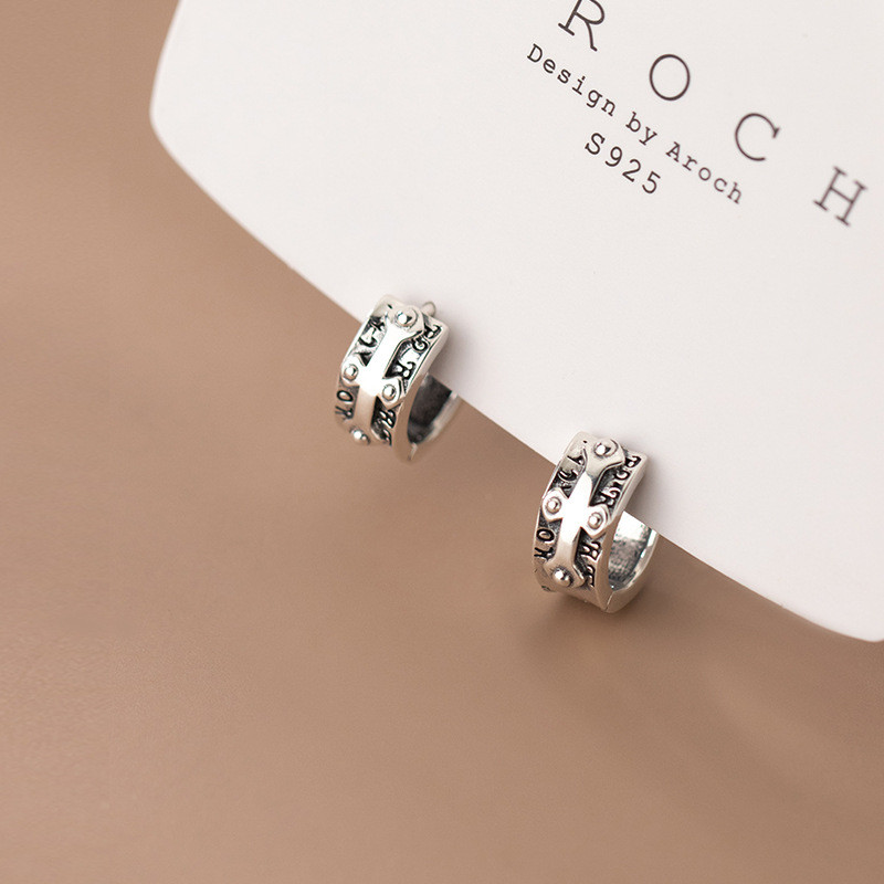 s925 sterling silver circle earrings