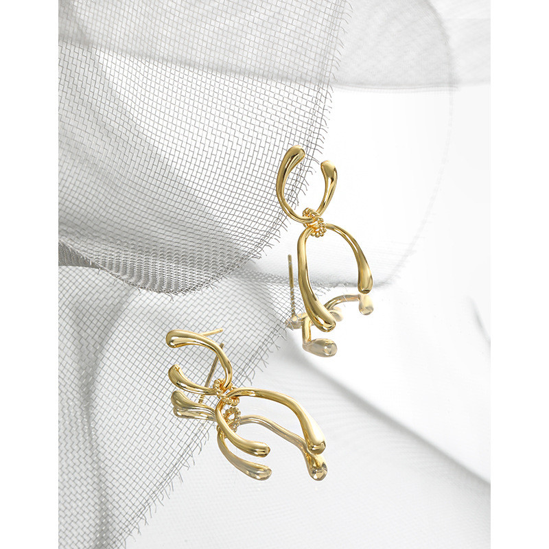 design minimalist irregularU qualitys925 sterling silver earrings