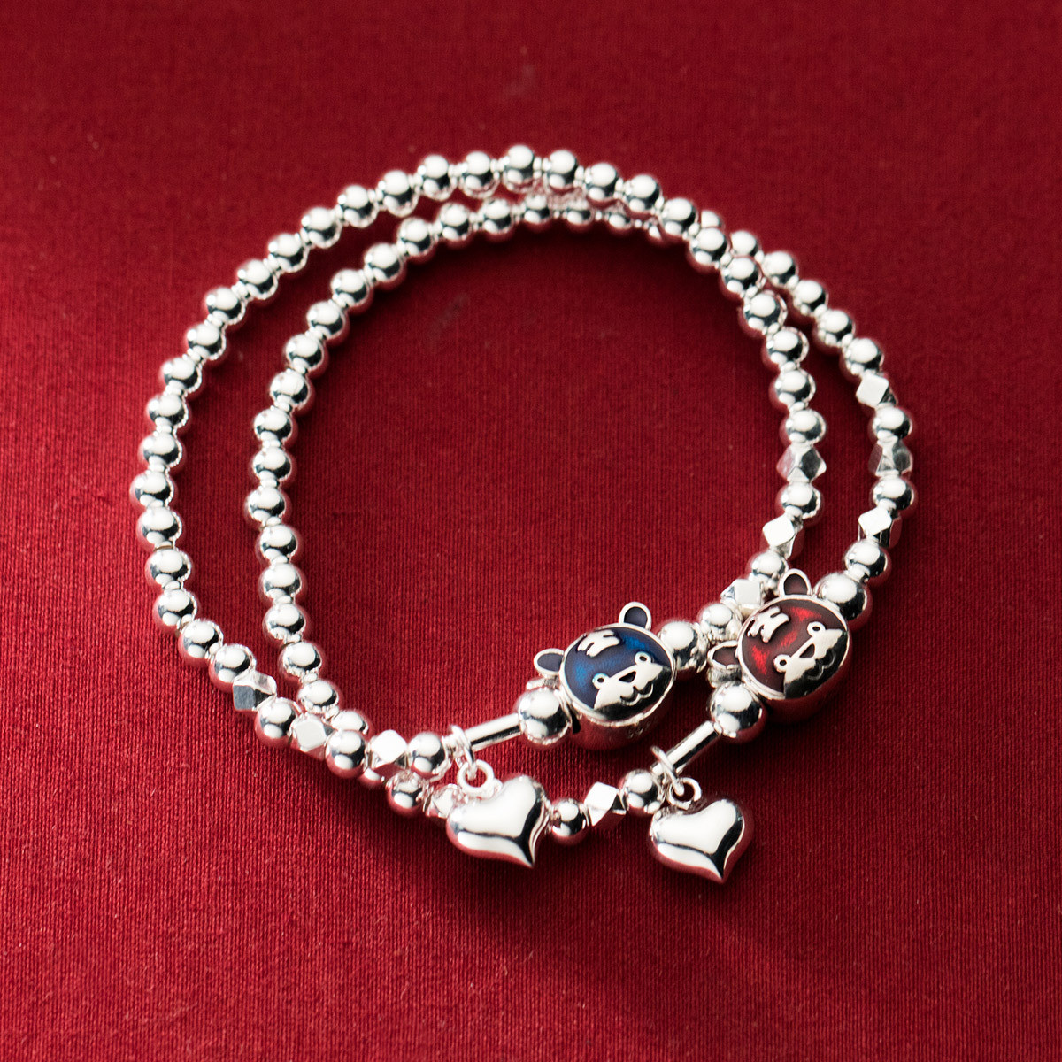 s925 sterling silver sweet simple square charm bracelet