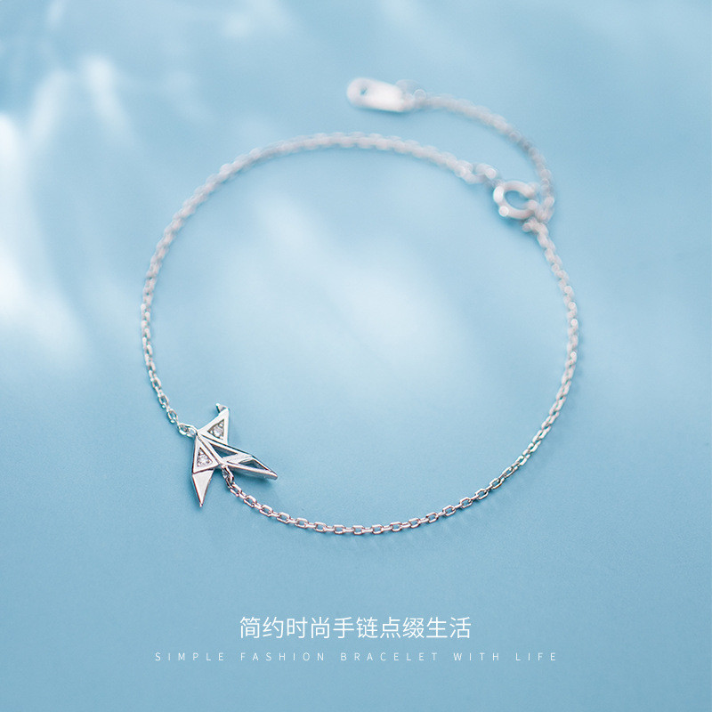 s925 sterling silver fashion chic pearl chain simple sweet bracelet