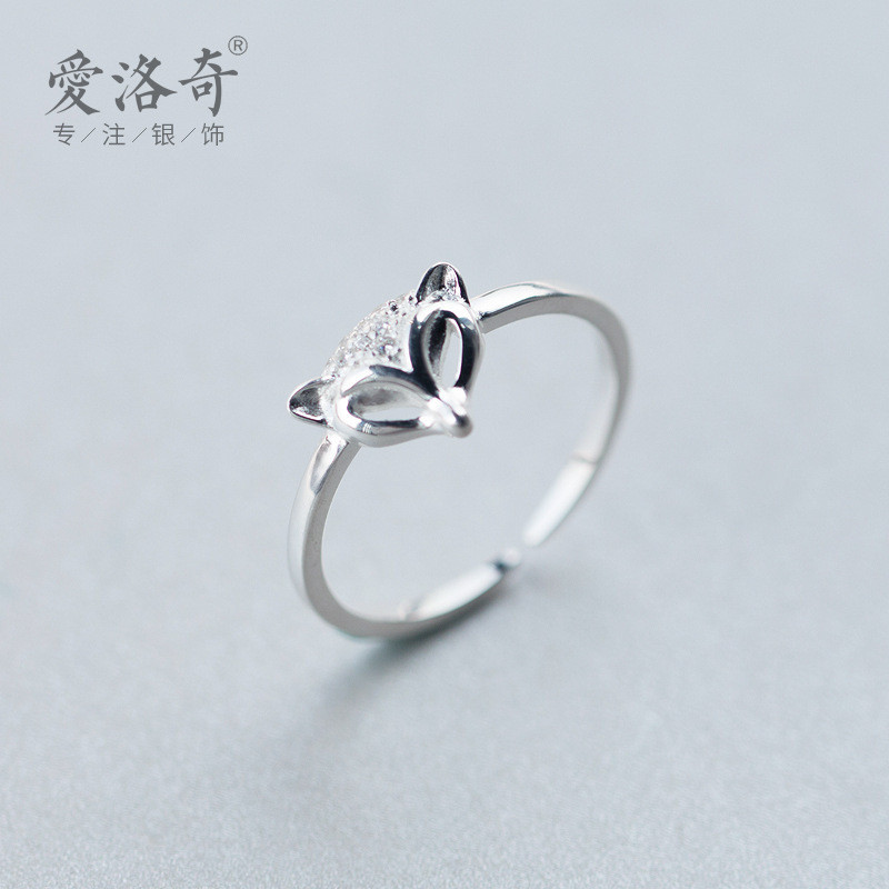 s925 sterling silver sweet rhinestone braided wrap adjustable ring