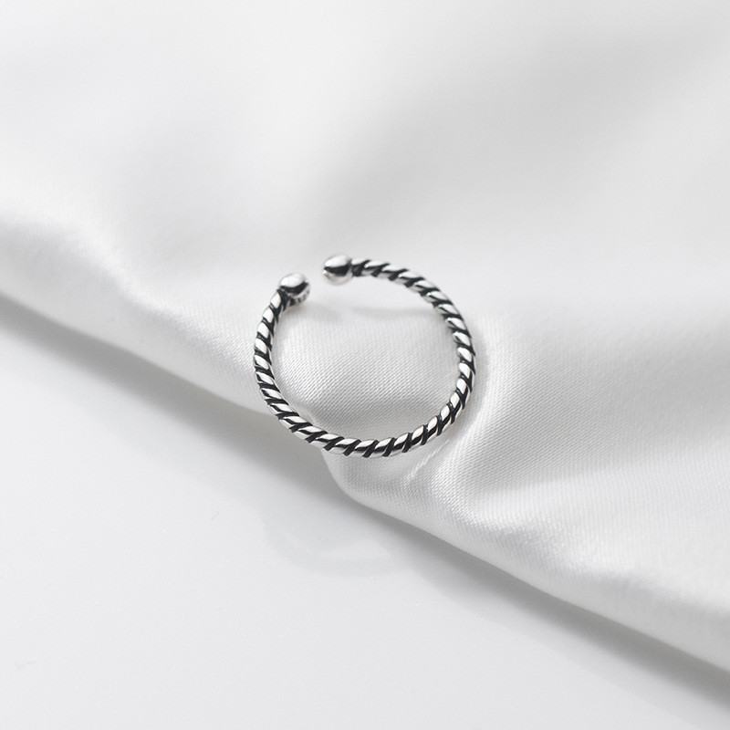 s925 sterling silver doublelayer hollowed ring
