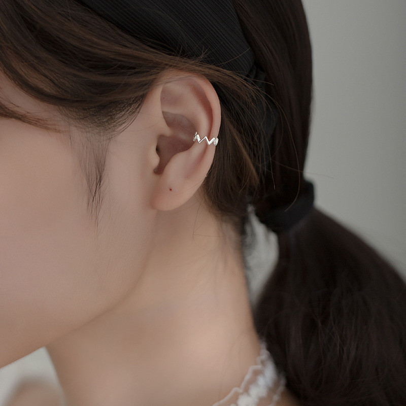 s925 sterling silver simple fashion hollowed heart chic trend earrings