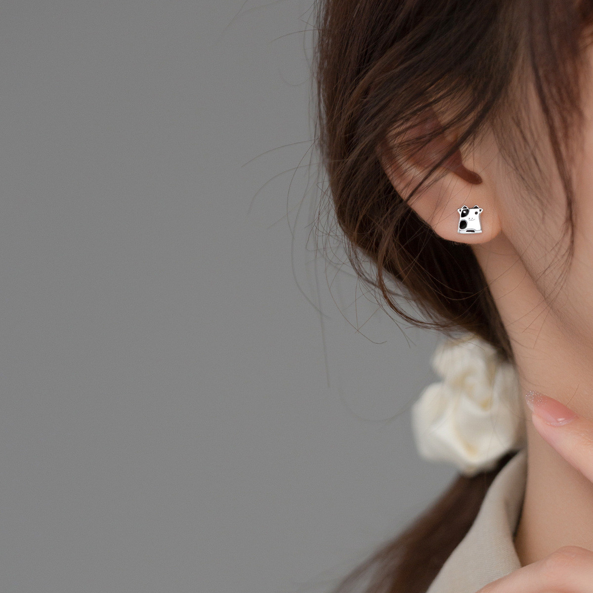 s925 sterling silver unique chic rhinestone bar fashion earrings