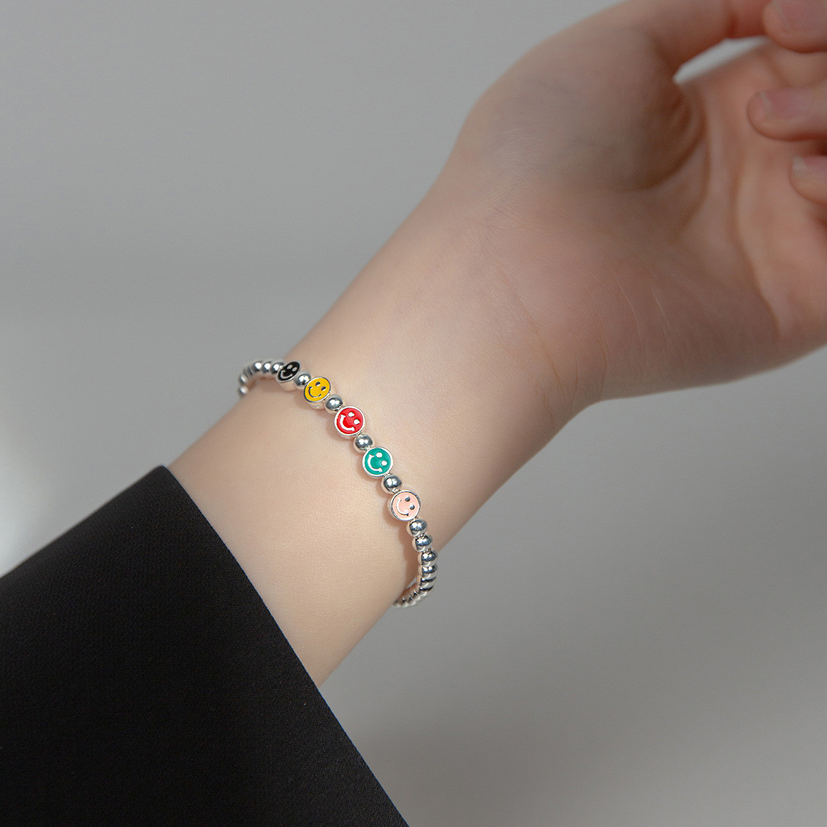 s925 sterling silver simple tiny pearl beaded ethnic vintage elegant chic charmbracele bracelet