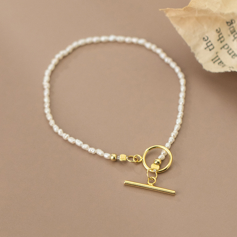 s925 sterling silver simple unique starlight pearl charm bracelet
