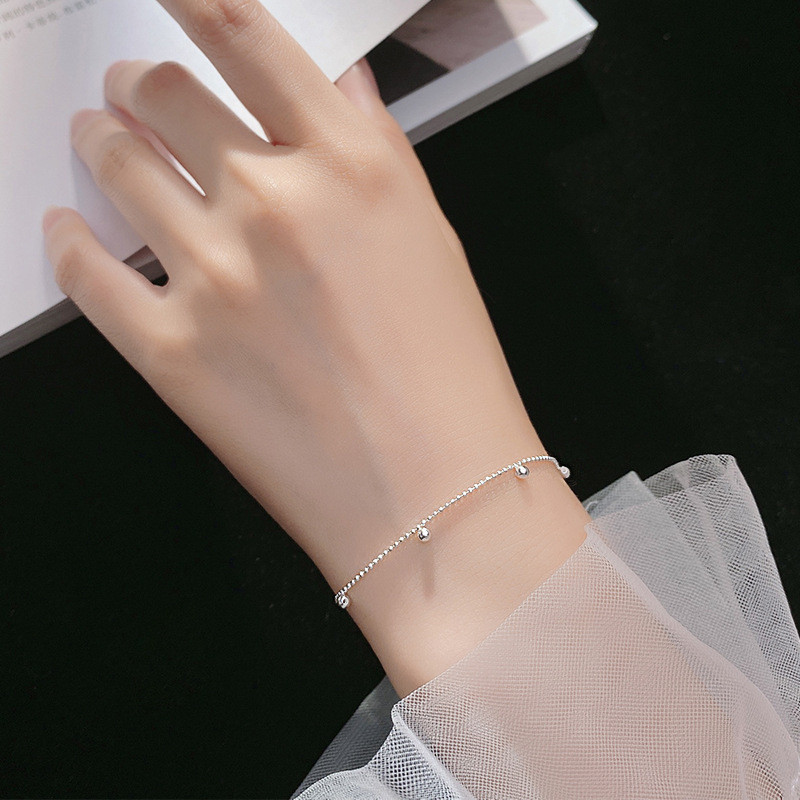 s925 sterling silver sweet trendy chain charm bracelet