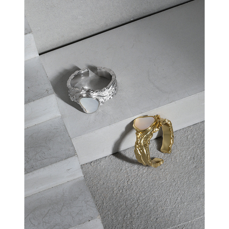 irregular vintages925 sterling silver adjustable ring