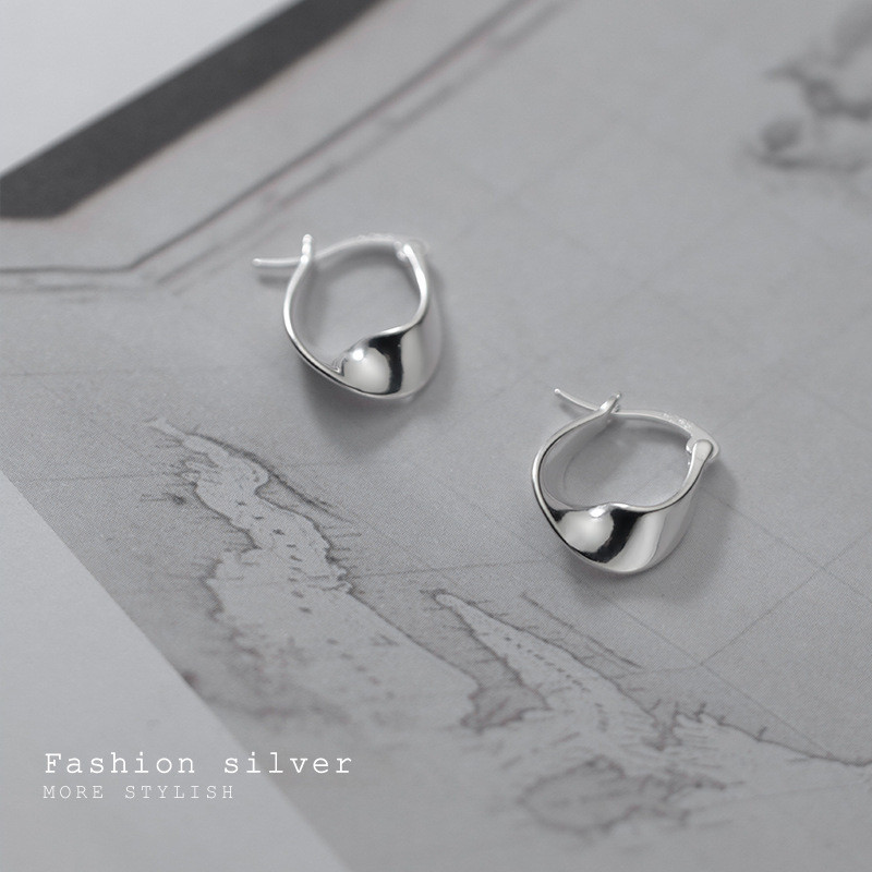 s925 sterling silver simple circle earrings