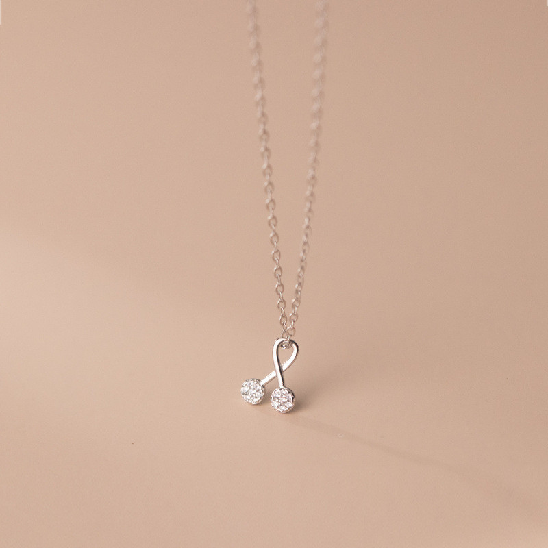 s925 sterling silver geometric square simple necklace
