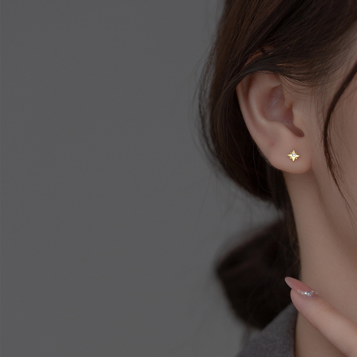 s925 sterling silver cute simple fashion trendy earrings