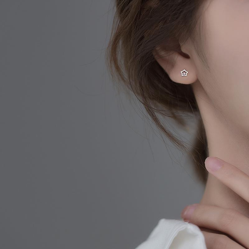 s925 sterling silver fashion cute rhinestone earrings