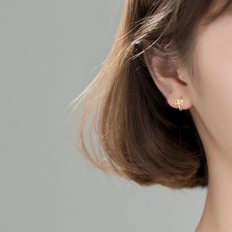 s925 sterling silver simple fashion hollowed stars moon earrings