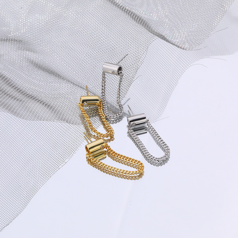 925 sterling silver vintage square simple chic earrings