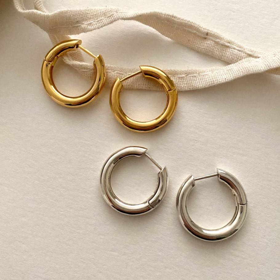 trendys925 sterling silver simple twist hoop unique earrings