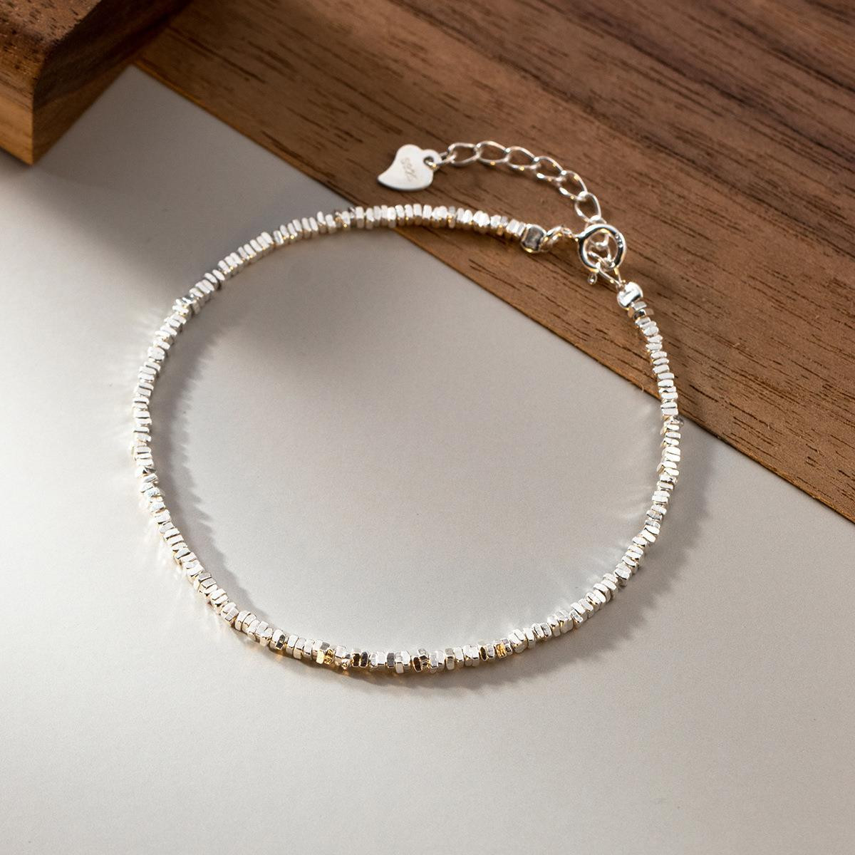 s925 sterling silver heart bow anklet trendy simple unique bracelet