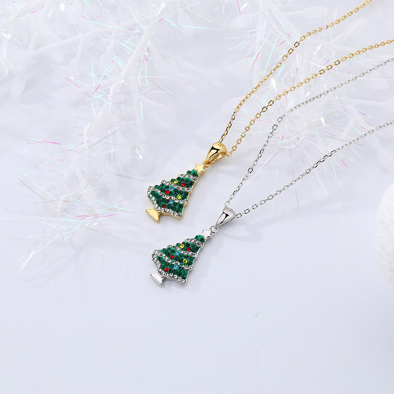 925 sterling silver accessory christmas tree necklace