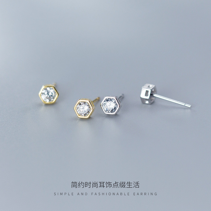 s925 sterling silver ball stud design earrings