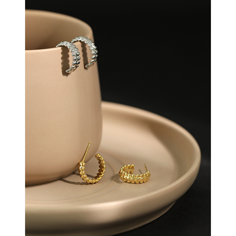 design simple elegant heartshape circle quality s925 sterling silver earrings