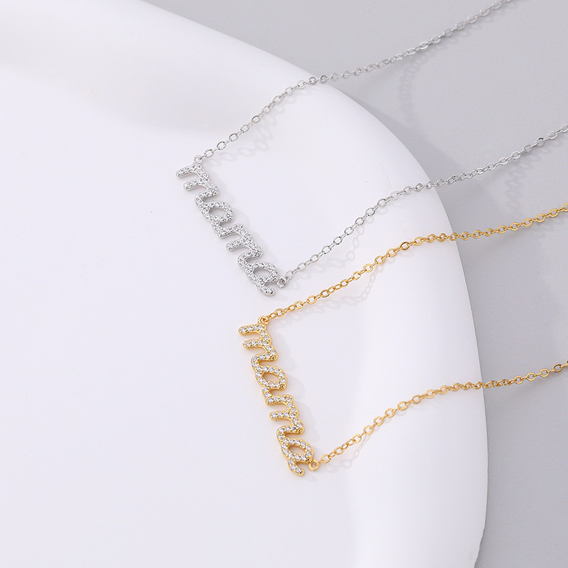 sterling silver initial elegant necklace