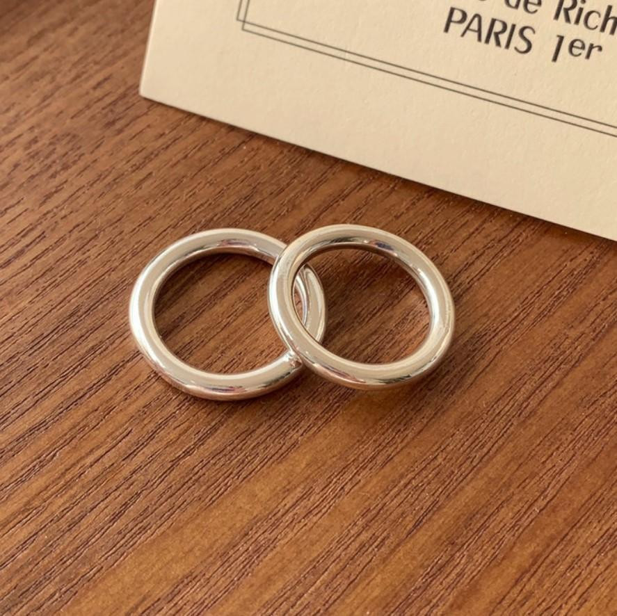 double doublelayer layered sterling silver rope simple punk ring